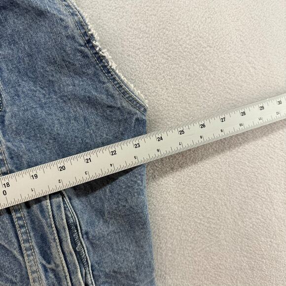 Vintage Levis Denim Jacket Men's Large Made In USA 80s Brown Tab Cut Vest Faded - Picture 4 of 12